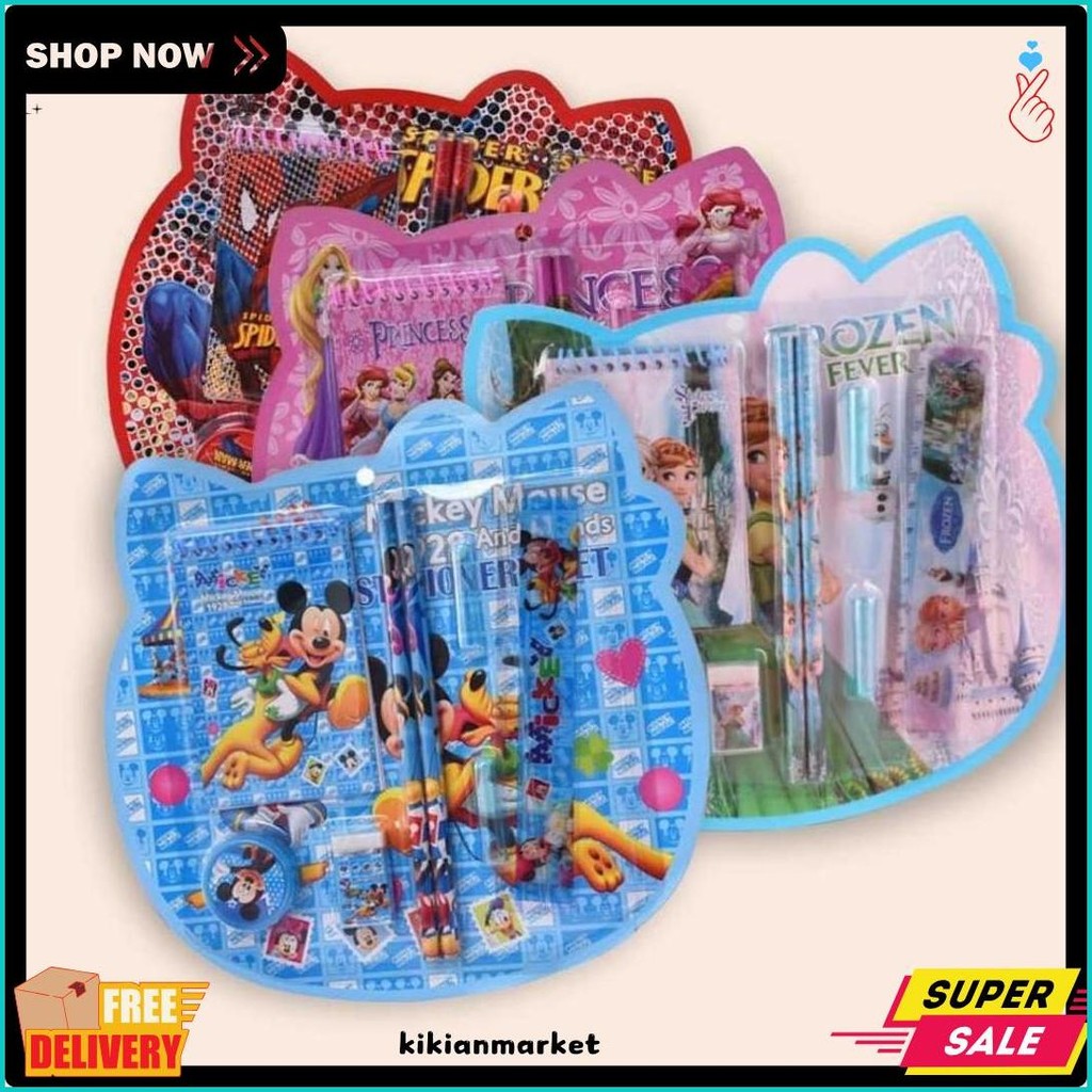 

Grosir - S5931 Stationary Set Karakter Kartun / Set Alat Tulis 8 In 1 / Set Alat Tulis Kartun Lucu / Stationery Set 8 In 1 Lucu Diskon