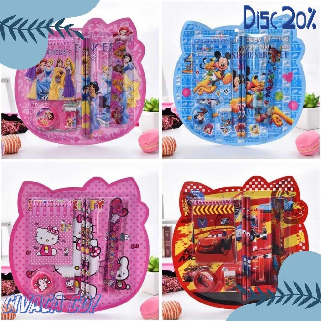 

Grosir - S5931 Stationary Set Karakter Kartun / Set Alat Tulis 8 In 1 / Set Alat Tulis Kartun Lucu / Stationery Set 8 In 1 Lucu Diskon