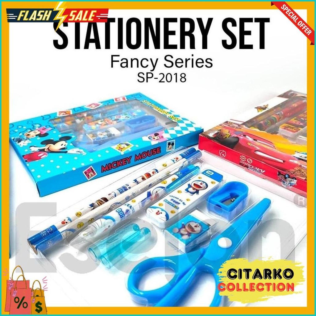 

[Es.Jkt] Paket Alat Tulis 9In1 Pensil + Gunting 2018/ Paket Alat Tulis Set Diskon