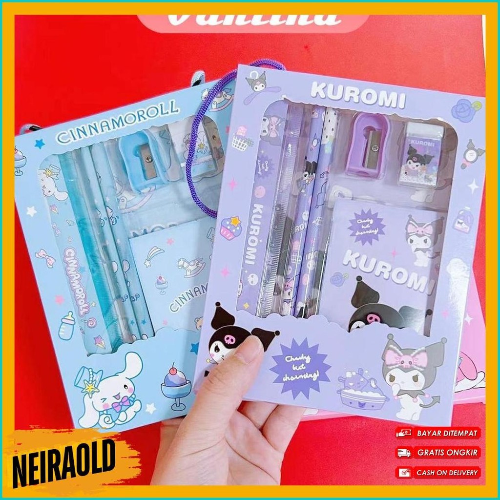 

Kotak Pensil Anak Set 6 In 1 Karakter Kuromi Gift Murah Lucu / Alat Tulis Set Stationery Untuk Hadiah Anak Sekolah Sanrio Diskon Setengah Harga