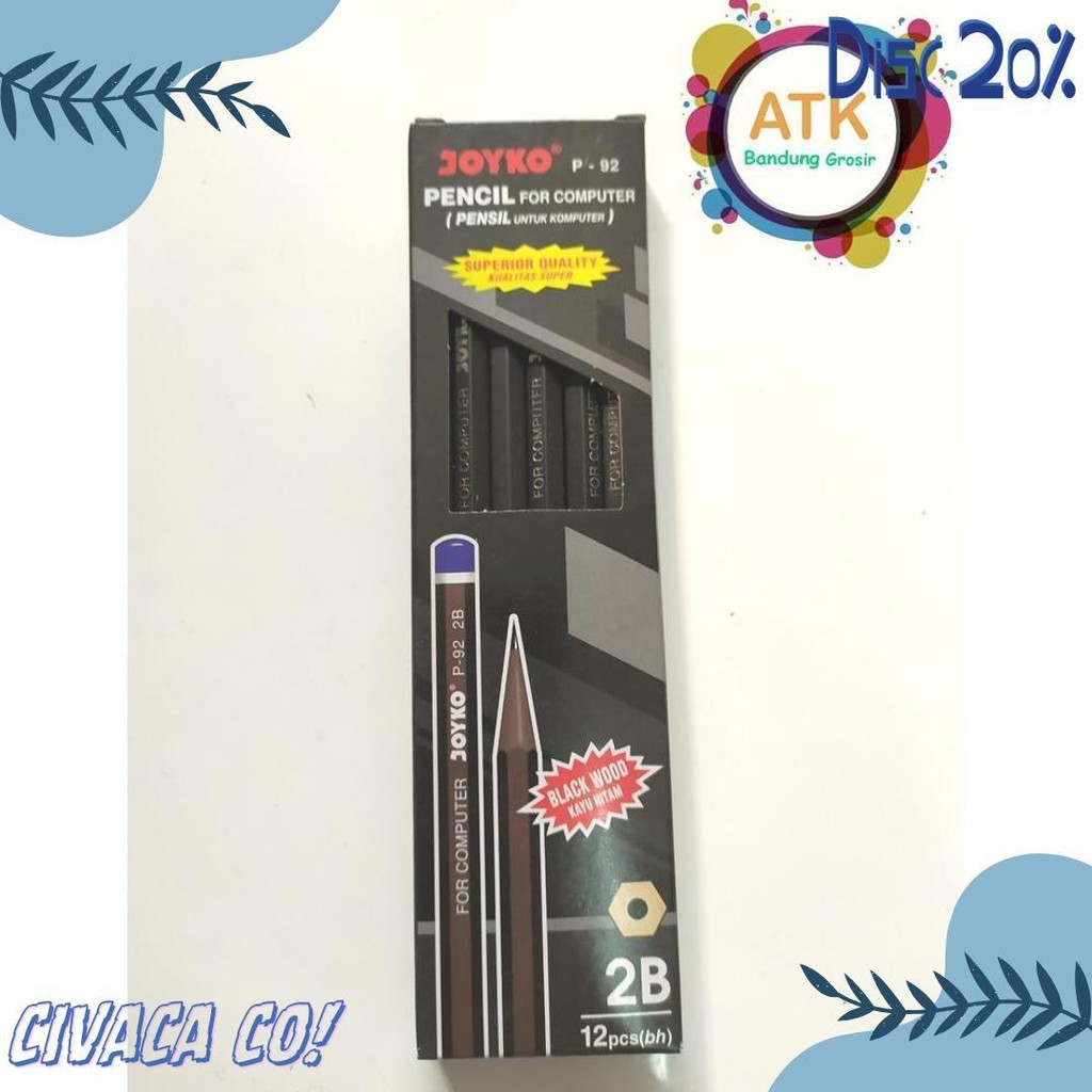 

Pensil 2B Joyko P-92 Hitam - Lusinan (12 Pcs) Terlaris! Produk Ini Banyak Dicari