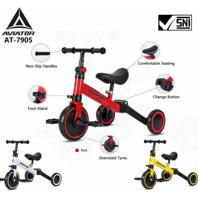 Terlaris Sepeda Anak Roda Tiga Aviator At-7905 Bisa Balance Bike At7905 Push Bike At 7905