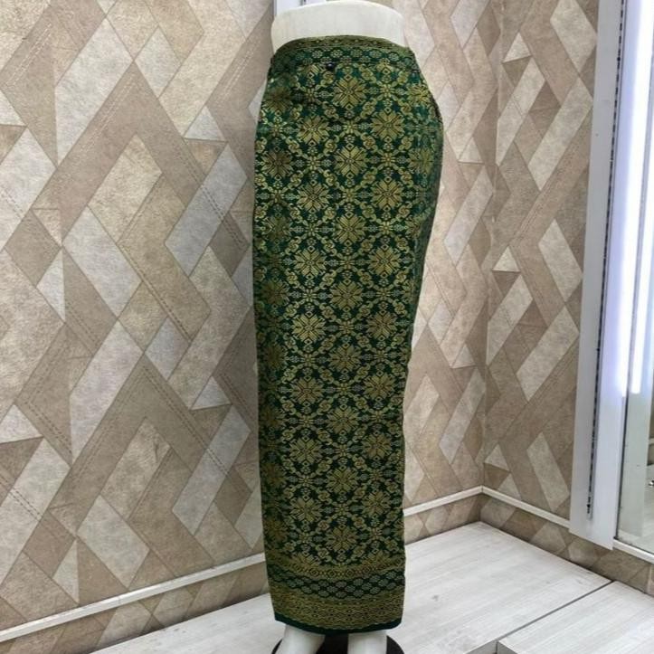 DR341>> ROK SPAN SONGKET WARNA HIJAU GOLD DAN HIJAU SILVER