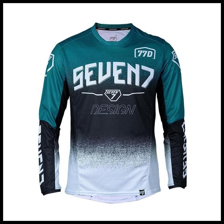 JERSEY BAJU SEPEDA SEVEN7 MTB ENDURO DOWNHILL ROAD 77 TURQUOISE WHITE