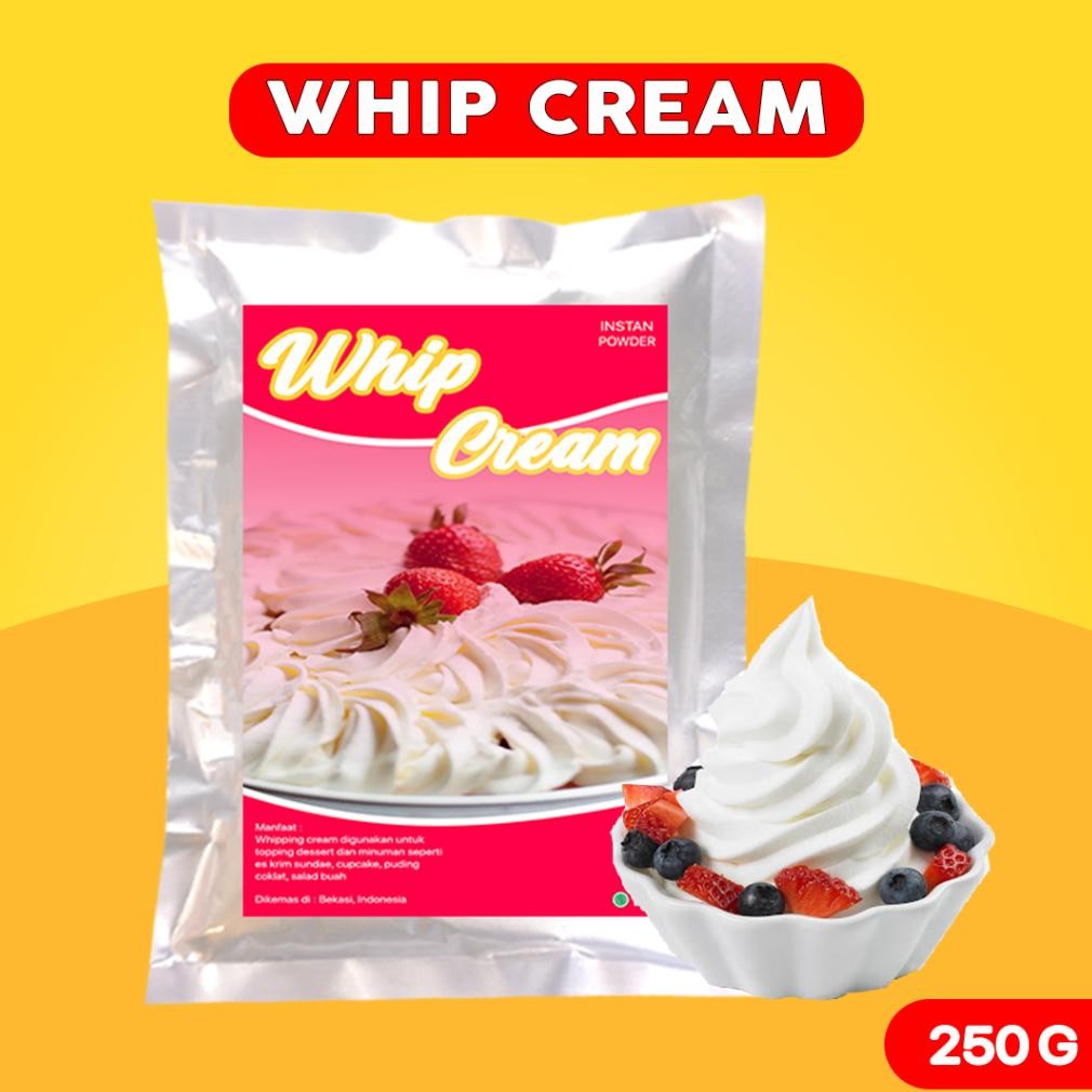 

WHIP CREAM TOPPING PREMIUM 250g / BUBUK WHIP CREAM / WHIPPED CREAM POWDER / WHIPPING CREAM TOPPING Nugi