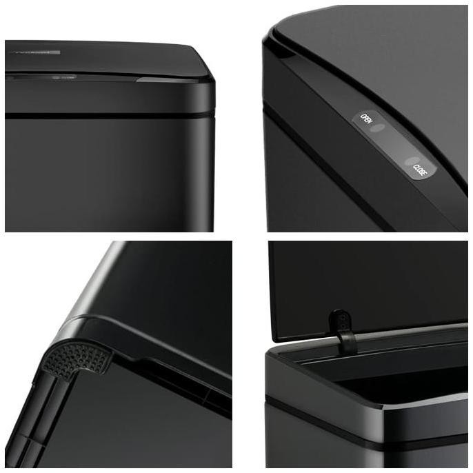 Tempat Sampah Stainless HITAM Sensor Bin Gerak Smart Trash Otomatis HS