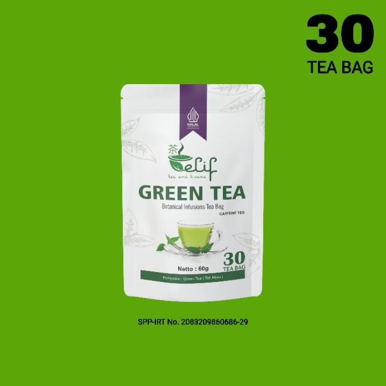 

ELIF TEA AND TISANE Green Tea | Detox Green Tea | Teh Hijau | Detox Slimming | 30 Tea Bag Nugi