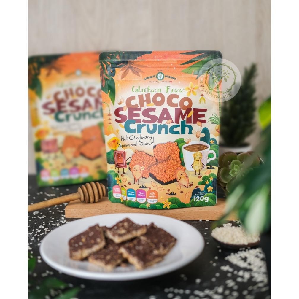 

GLUTEN FREE CHOCO SESAME CRUNCH - NOT ORDINARY SUPER FOOD SNACK 120GR Nugi