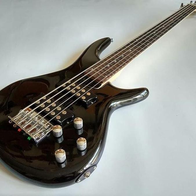 TERBARU GITAR BASS ELEKTRIK IBANEZ SDGR 5 STRING HITAM CHROME - BASS AKTIF MURAH