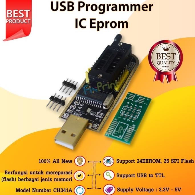 USB Programmer IC Eprom CH341A Module Flash BIOS Eeprom 24 25 Series Alat Program IC Eprom BIOS Nugi