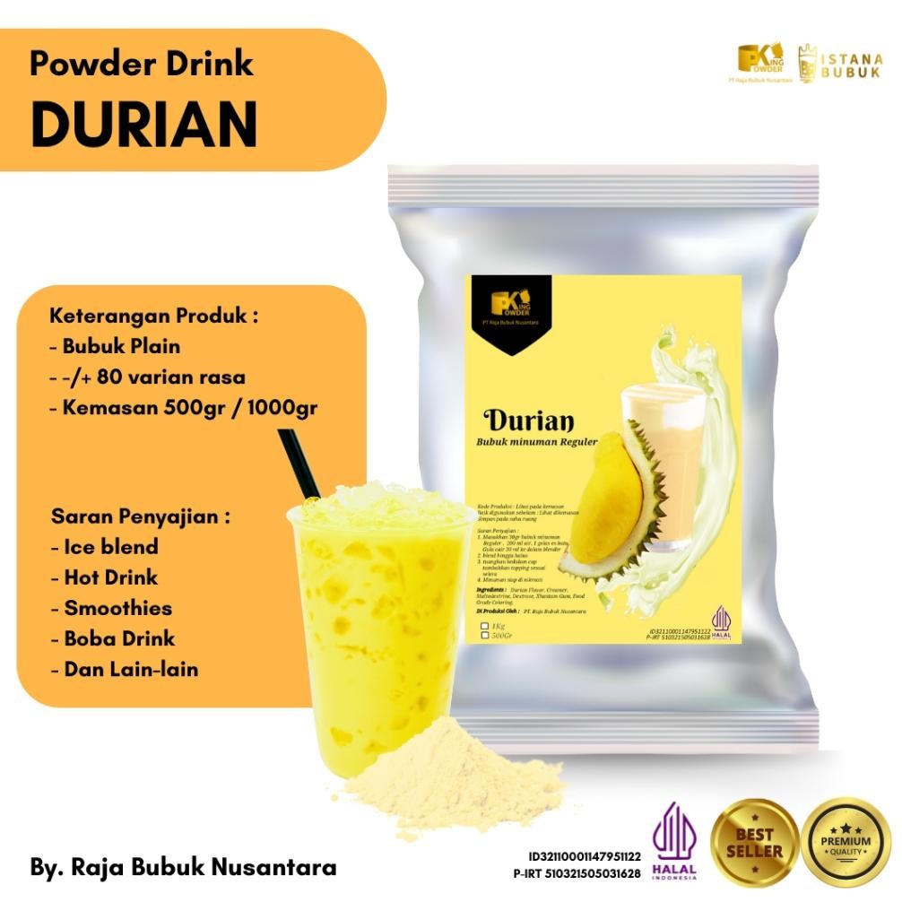 

Bubuk Minuman Regular Rasa Durian Powder Drink Durian Bubuk Minuman Rasa DURIAN Nugi