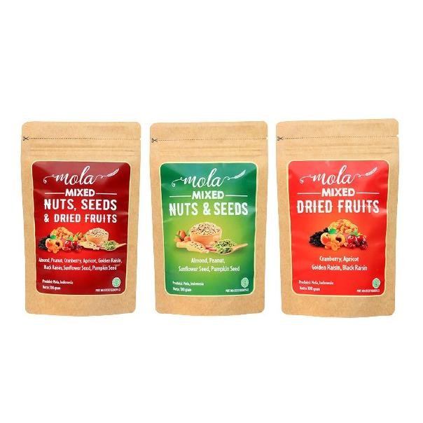 

Paket Mixed Dried Fruits, Nuts & Seeds, Nuts Seeds & Dried Mola Cemilan Sehat Nugi