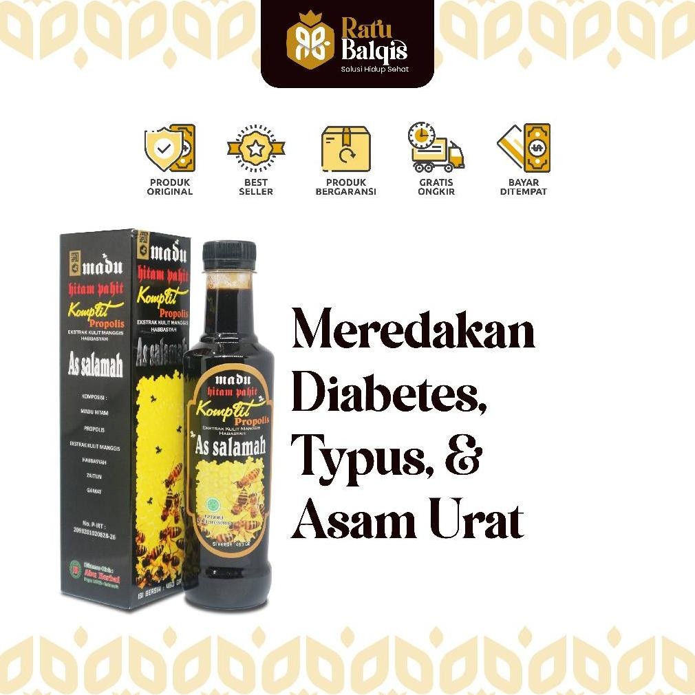 

Madu Hitam Pahit Plus Propolis 460 Gram, Madu Pahit Untuk Diabetes As Salamah Nugi