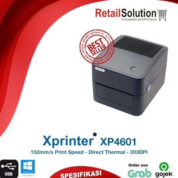 Printer Label Thermal USB Xprinter - XP4601 / XP-D4601 / XP-4601 Nugi