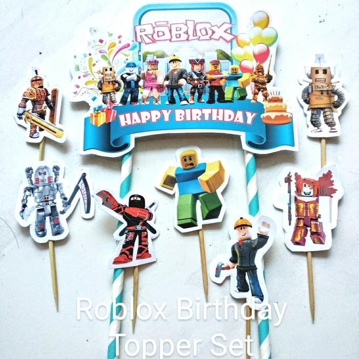 Roblox Cake Topper/Topper Kue Roblox/Topper Birthday Banner Roblox