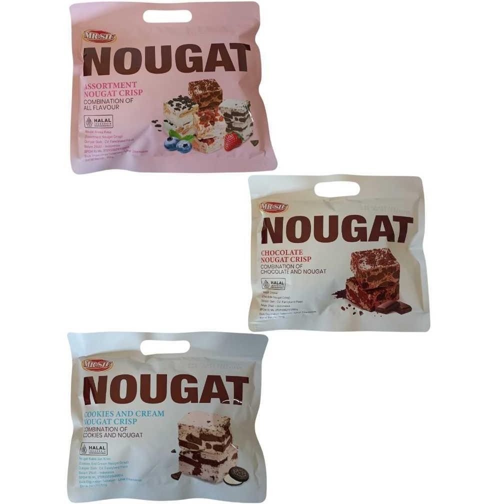

MR.SIF NOUGAT CRISP 150g Assortment Strawberry Blueberry Chocolate Cookies & Cream Nugi