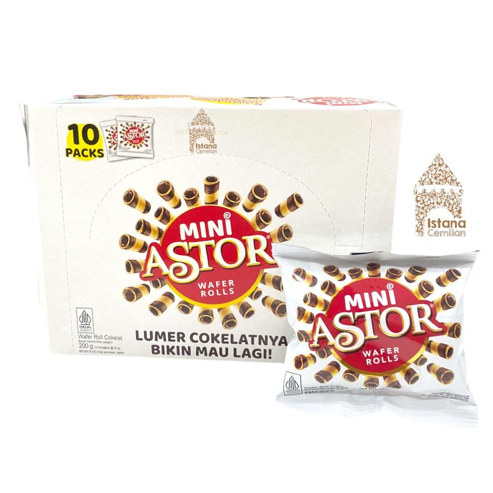 

Mini Astor Wafer Roll Cokelat BOX (isi 10 bungkus) Nugi