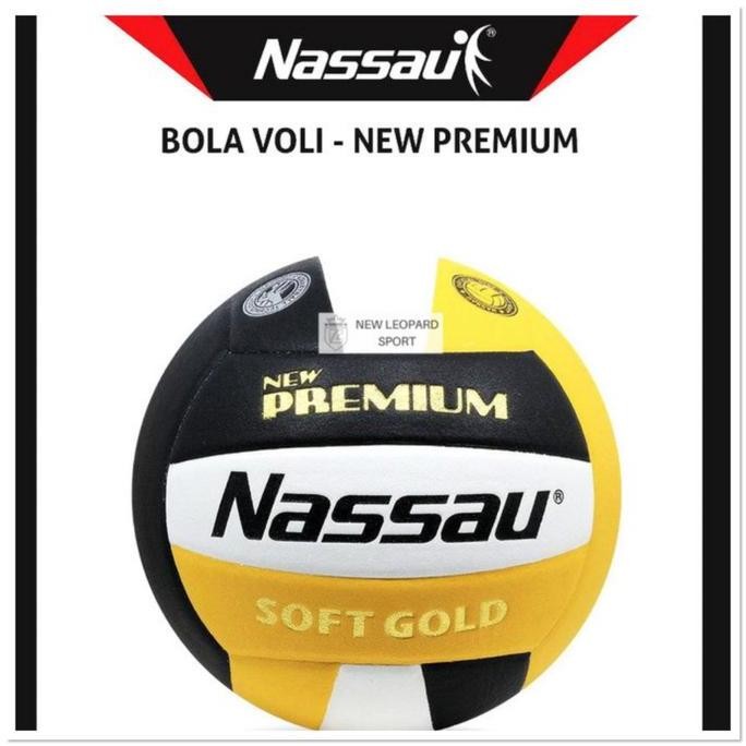 Bola Voli Volly Nassau New Premium Nassau Soft Gold+Pentil Jaring Ori