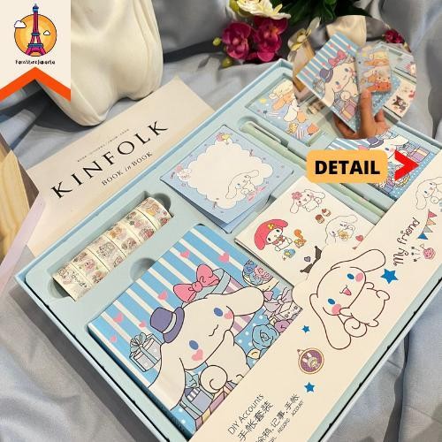 

Paket Jurnal 7 In 1 Karakter Sanrio My Melody Cinnamoroll Pink Biru