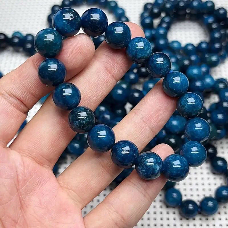 Gelang Serbaguna Batu Mentah Biru Fosfor Abu-abu Unisex