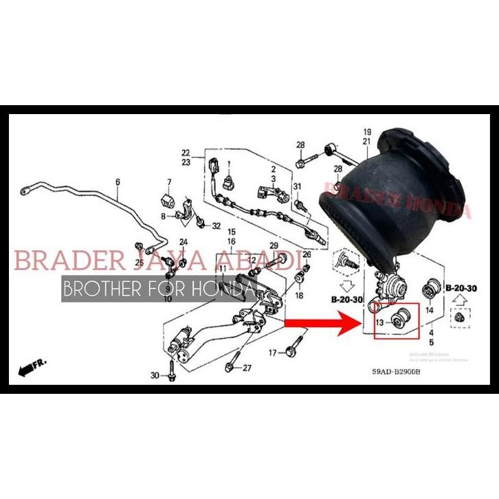 DISKON BUSING BUSHING BUSH BOS KNUCKLE LOWER ARM BELAKANG CRV GEN 2 RD4 RD5 2002 2003 2004 2005 HOND