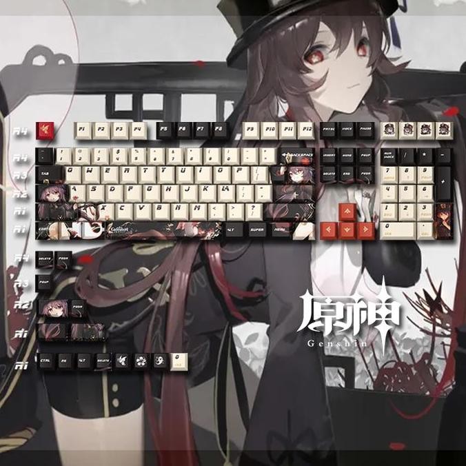TERBARU - Genshin Impact PBT Keycaps HUTAO/NOELLE/RAIDEN SHOGUN/SHENHE/XIAO