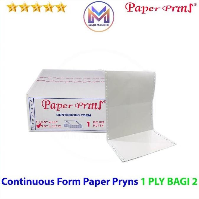 

Kertas Continuous Form 1 Ply Bagi 2 Paperpryns / Ukuran 9,5x11/2