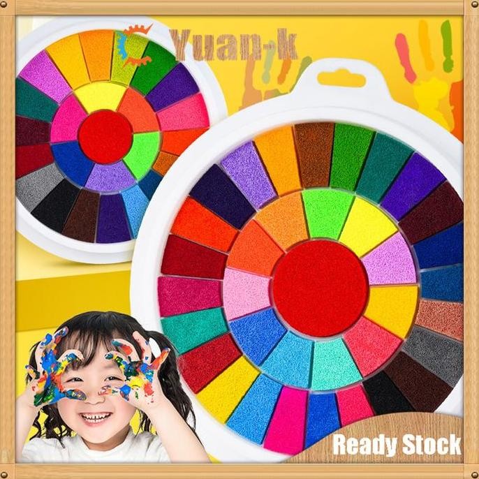 

25 Warna Cap Tangan Finger Painting Anak Melukis Dengan Jari