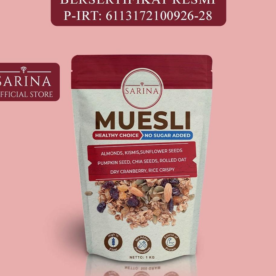 

Muesli Fruit Seed 1Kg Sarina Sereal Makanan Ringan Dan Sarapan Sehat