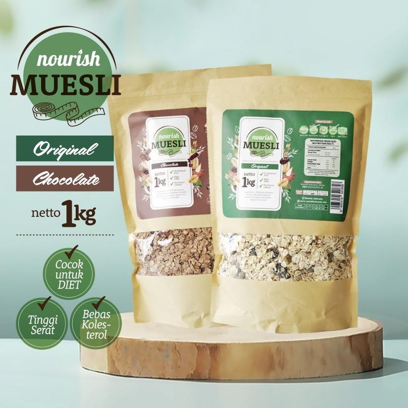 

Bundling Nourish Muesli Chocolate Ukuran 1Kg Bebas Kolesterol