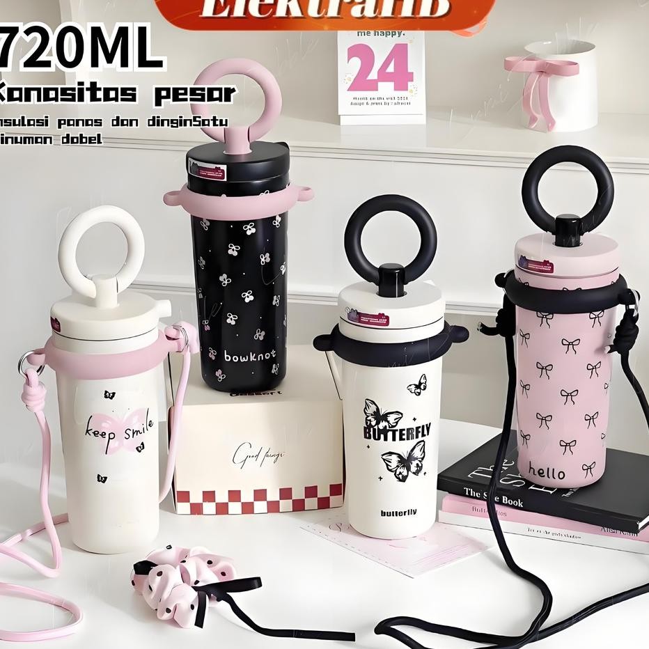Tumbler Stainless Circle Handle With Strap 720Ml Sus316 Tumbler Stainless Handle Tali Tumbler Lucu T