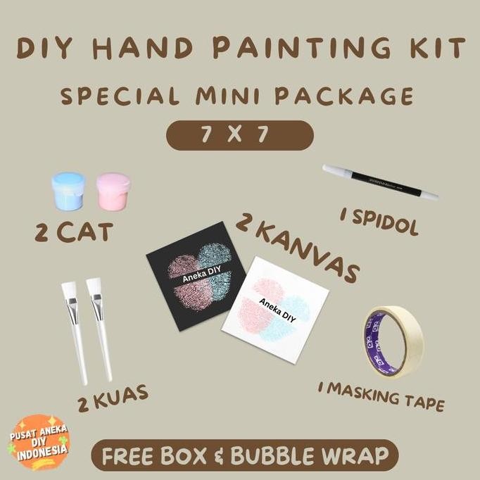 

DIY Hand Painting Kit 1 Set Canvas Board Couple | Kanvas Lukis Cap Tangan Pasangan 7x7 20x20 20x30 30x30 30x40
