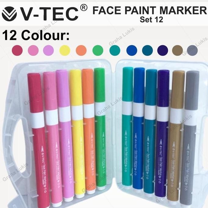 

V-TEC FACE Paint Marker SET 12 - FPM 0367 B