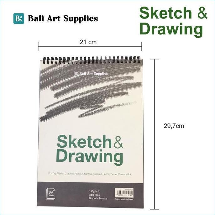 

Sketch & Drawing Book Bali Art Supplies / Buku Gambar & Sketsa Wire Bound SketchPad(25 lembar A3 A4 A5 130gsm)
