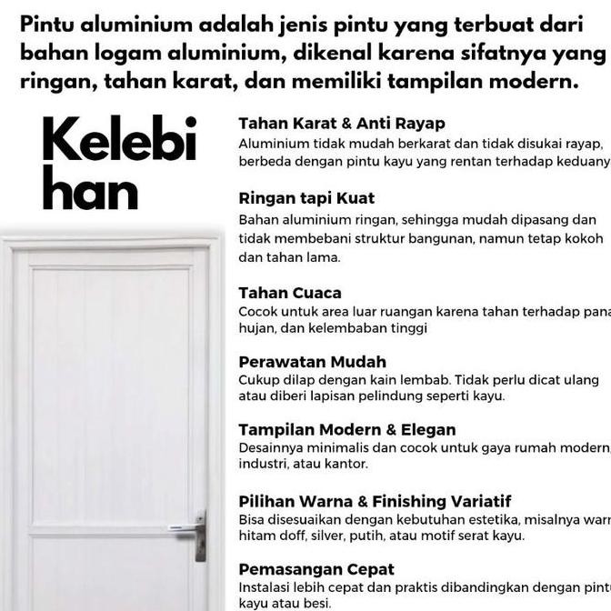 Pintu Kamar Mandi Alumunium 1/4 Kaca Coklat Putih | Pintu Kamar Mandi / Pintu Alumium Kaca Premium |