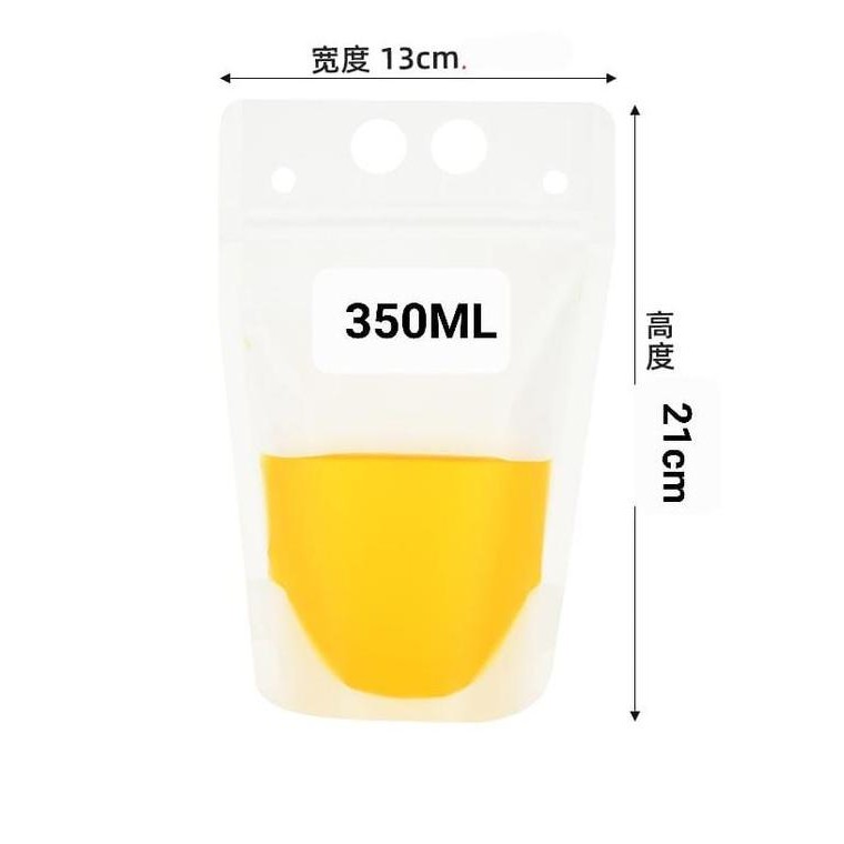 Standing Pouch Minuman Kemasan Plastik Ziplock Klip Minuman Stand Up ink Bag 50 PCS