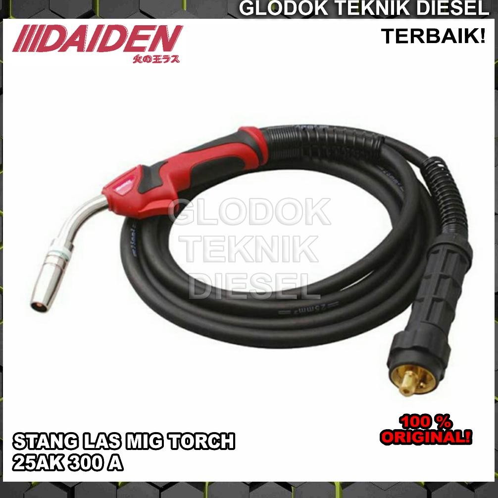 Daiden Stang Las MIG Torch 25AK 300 A 300A 25 AK Euro Connector ORIGINAL TERBAIK