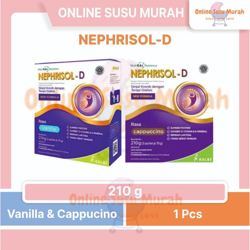 

NEPHRISOL - D VANILA CAPUCINNO 210 GR NEPHRISOL-D 210GR SUSU DEWASA SSKD Nugi