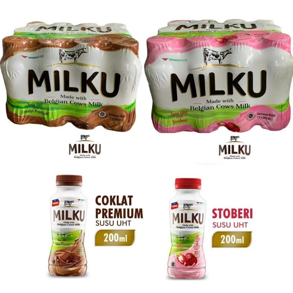 

MILKU BAL ISI 12 x 200ml SUSU UHT COKELAT STRAWBERRY ORIGINAL BELGIAN COW COKLAT STROBERI MINUMAN CEMILAN ANAK SEHAT GROSIR MURAH WINGSFOOD BOTOL PARCEL HAMPERS PARSEL BOX KARTON BALL Nugi