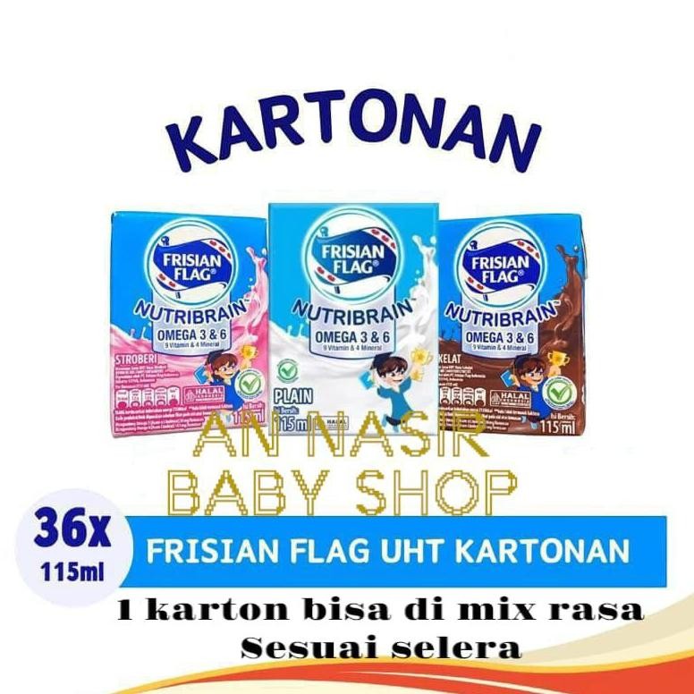 

UHT FRISIAN FLAG NUTRIBRAIN OMEGA 115 ml strawberry, coklat dan plan Nugi