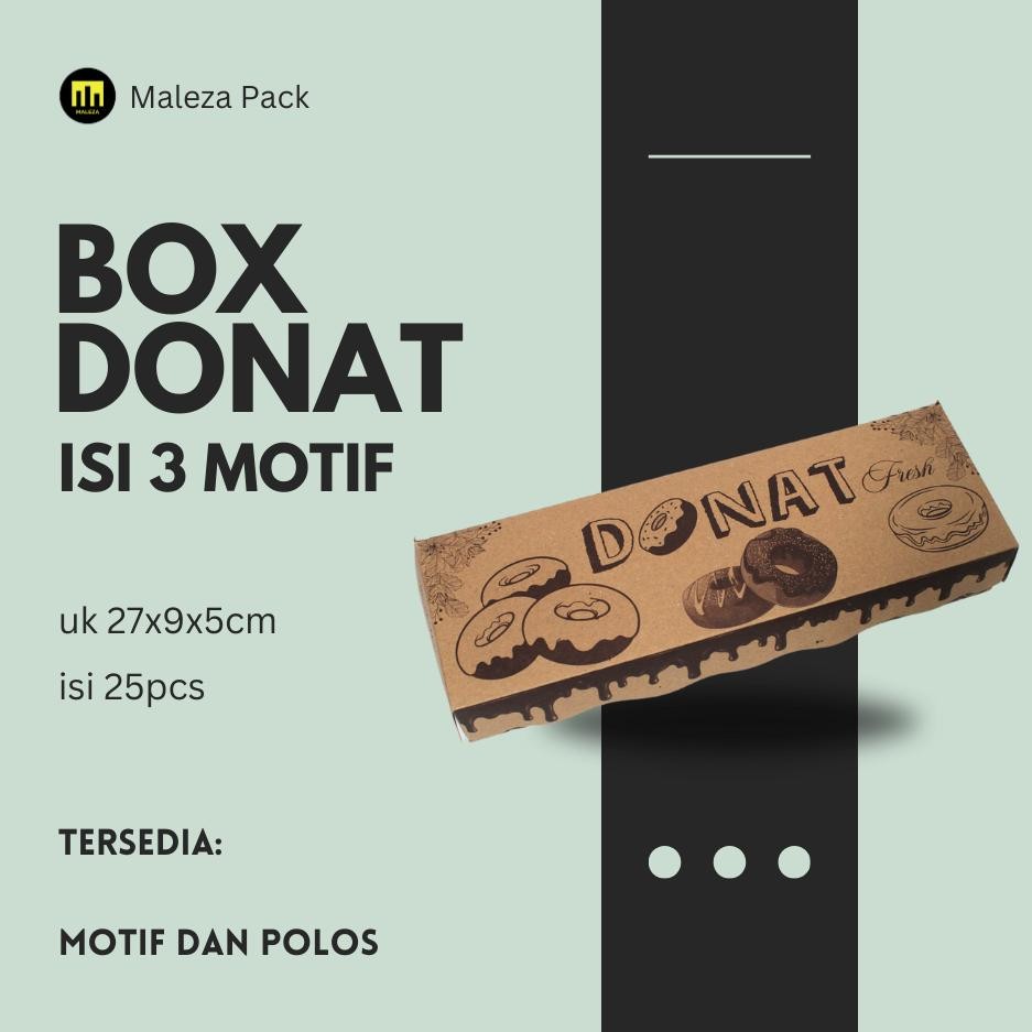 

Box Donat Isi 3/Kotak Donat/ Dus Donat Motif Isi 25Pcs Nugi