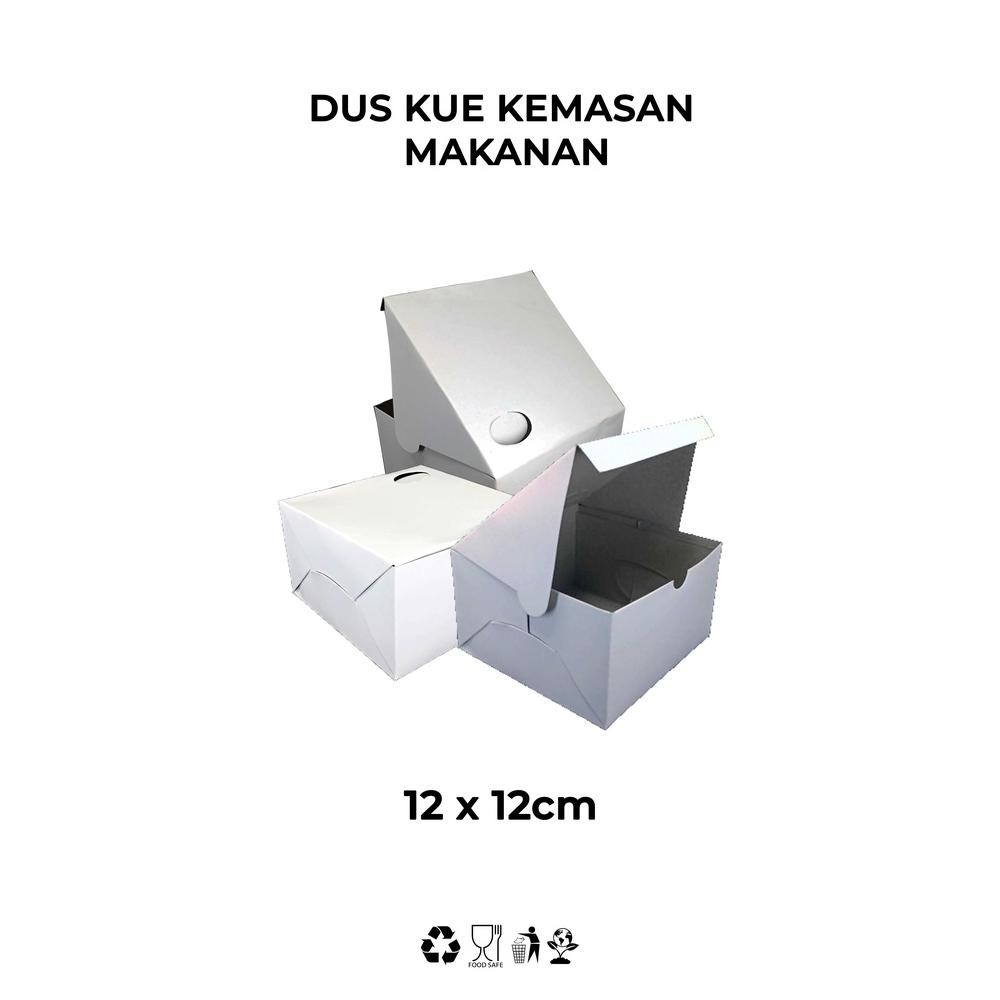 

KOTAK KUE - SNACK BOX - DUS KEMASAN MAKANAN - UK 12X12 - POLOS - ISI 100 PCS Nugi