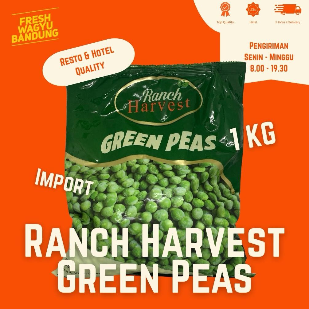 

GREEN PEAS CURAH KACANG POLONG HIJAU Pea Import Impor Premium Sayur Beku 1KG 1 kg Nugi