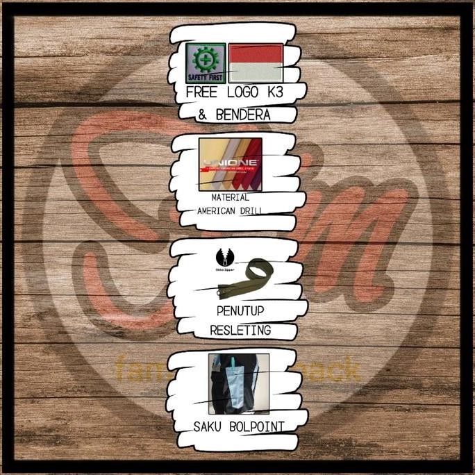 Wearpack Safety Atasan - Seragam Kerja Baju Safety Lengan Panjang Bordir K3