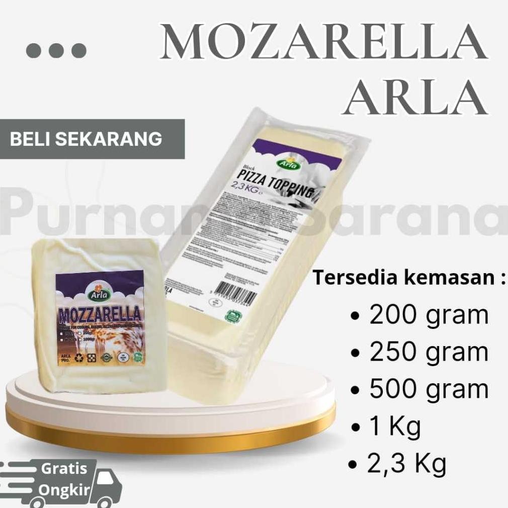 

Keju Mozarella Arla Pizza Topping 1kg / Import Denmark (Halal) Mulur Lumer Murah Nugi