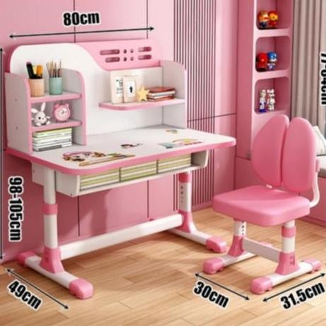 Meja belajar anak set kursi Meja belajar anak perempuan Meja belajar aesthetic
