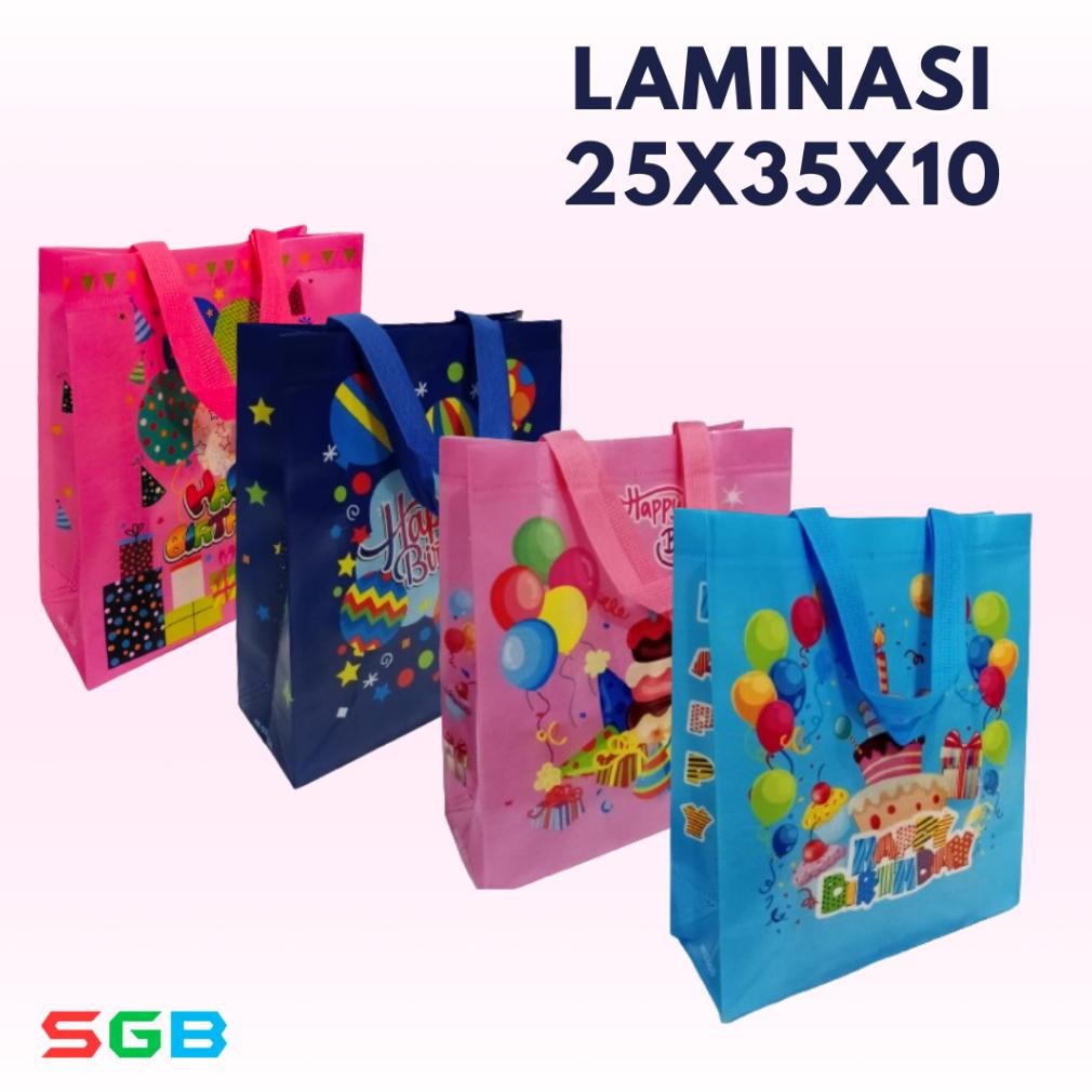 

1 Lusin ( isi 12 pcs ) Tas Spunbond Laminasi 25X35X10 Lipat Samping & standing / Tas Serba Guna Nugi