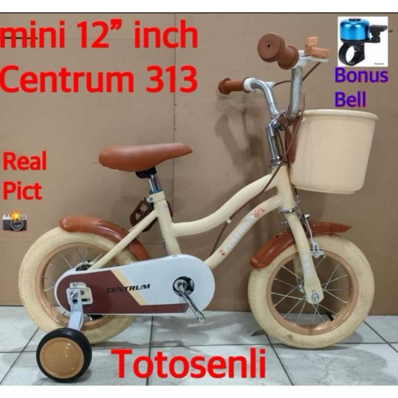 Terlaris Sepeda Mini Anak Perempuan 12 Inch Centrum 313 Keranjang Plastik Kuat