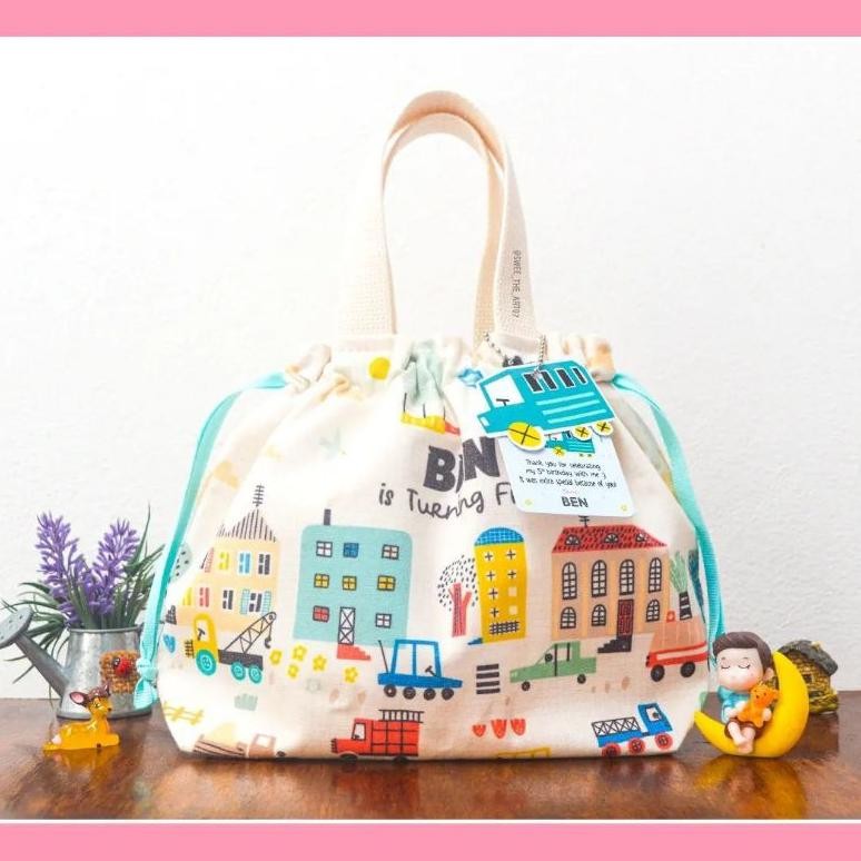 

Mini Drawstring Tote Goodie Bag Custom Ultah Souvenir Custom Nugi