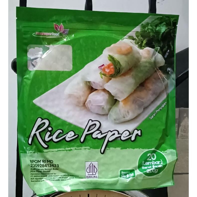 

Rice paper kulit lumpia 200 gr 20 lembar Nugi